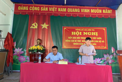 Ngày 30/9/2024, tại nhà văn hóa thôn Hà Bắc, Đảng ủy xã Sơn Hạ tổ chức Hội nghị đối thoại giữa đồng chí Bí thư Đảng ủy xã với Cán bộ và nhân dân thôn Hà Bắc.